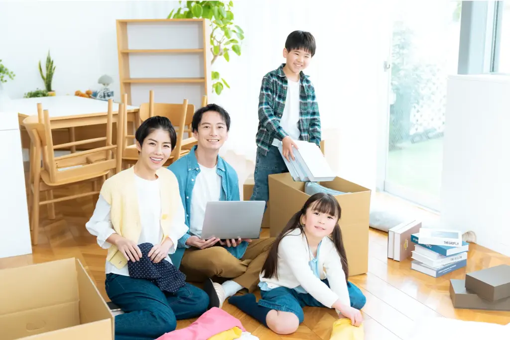 晴海フラッグに住んでいる家族写真（イメージ）